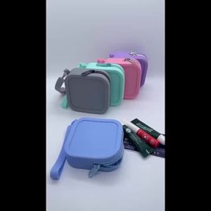 🔥Moheted👍 Silicone Earphone Bag Organizer Zipper Wallet Coin Purse Simple Waterproof Travel Pouch