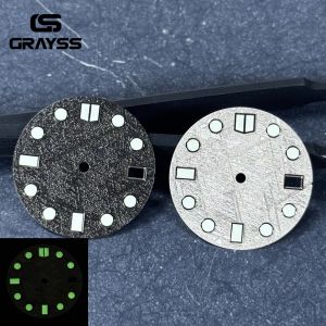 Nologo 28.5mm fit Sea Turtle SKX MOD green luminous black/white meteorite watch dial for NH35 NH36 watch accessories