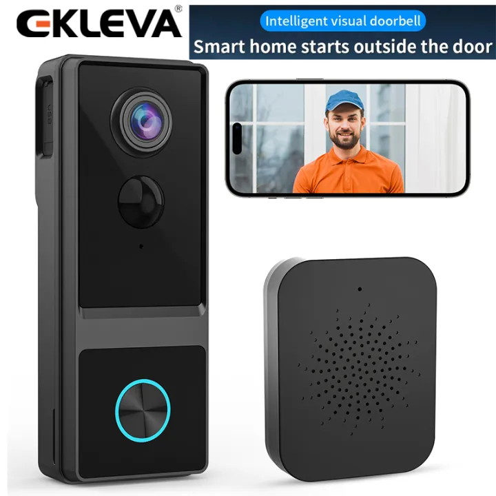 Smart Ringing Bell EKLEVA TUYA Smart 2.4G WIFI Video Doorbell 1080P Outdoor Security ...