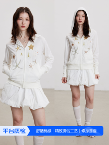 TheLight Official Lucky Star Womens Printed Hoodie Air Conditioned Summer Spring Outerwear Long Sleeve Thin Cotton Polyester