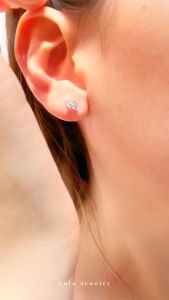 Lulu Moissanite Jewelry - Perhiasan Wanita Anting Tusuk Full Moissanite Lapis Emas 18K - Trixie Full Moissanite Earrings Sertifikat GRA