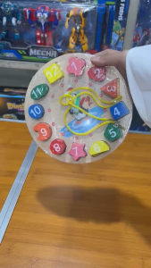 Mainan Basic Kayu Edukasi Sensory Montessori Mini Round Beads Jam