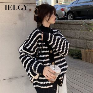 Ielgy nữ phong cách Hàn Quốc cổ chữ V và áo cardigan dệt kim tay dài cho mùa thu