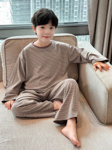 Kids Autumn and Winter Pajamas Boys Dralon Thickened Sheep Wool Mulberry Silk Boys Teenagers Teens Home Wear New