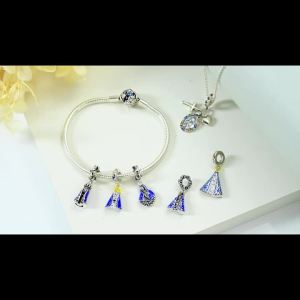 Mặt Dây Chuyền Thánh Giá Đức Mẹ Aparecida Bạc 925 Sterling Dành Cho Làm Đồ Trang Sức Tự Chế Vòng Tay Nữ Thiết Kế Zircon Cổ Điển Mang Tính Tôn Giáo