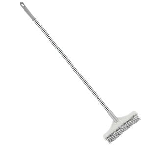 2 in 1 Floor Brush Scrubber with Long Handle Grout Brush 2023 New Upgrade Scrape Stiff Bristle Cleaning Scrub Brush with Squeege