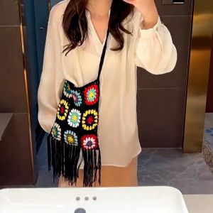 กระเป๋าถักสานแบบถัก Gypso (A392) - กระเป๋าสะพายข้างผู้หญิง