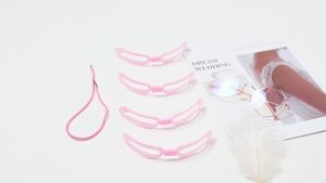 Cetakan Alis Tali Karet Mata Wanita - Thrush Card Pink Eyebrow 4in1 Praktis Untuk Eyebrow Alis Sempurna
