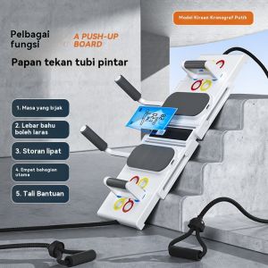 Papan Push-Up Pintar Boleh Lipat - ABS Tahan Lasak 3 Mod Latihan Paparan Digital (63x23cm) | Untuk Chest Back & Shoulder | Hitam/Putih