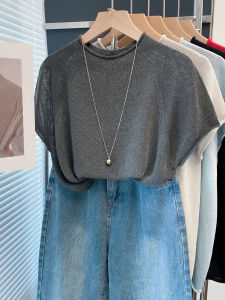 JIANDIYA | Cowl Neck Loose Lightweight Short Sleeve Top