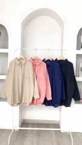 Yurane Shirt Top Atasan Kemeja Linen Oversize Wanita Dewasa Fashion Remaja Basic Casual Lengan Kekinian Matt Linen Rami Premium