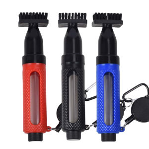 Welcomehome Golf Club Cleaner Brush Golf Club Groove Cleaner Brush Leak Proof Golf Cue Brush with Bottle & Clip Portable for Golf