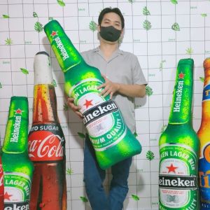 GỐI NGỦ HÌNH CHAI BIA GỐI ÔM 3D CHO BÉ VẢI NHUNG MỀM MỊN GÒN MỀM