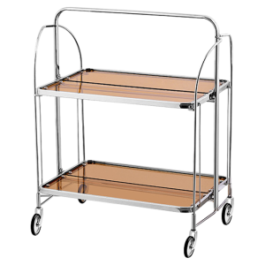 Luxury Silver Double-layer Glass Cart