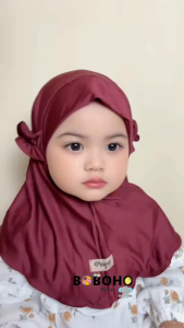 BOBOHO - JILBAB ANAK BAYI BERGO RICIS 1-3 TH / HIJAB INSTAN BABY / KERUDUNG BERGO RICIS ANAK PEREMPUAN