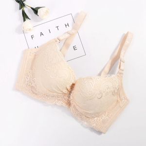 Plus Size Female Bra Ultrathin Lace Bralette Woman Racerback Push Up Cotton Brassiere Underwire C D E Cup Bras Underwear 105E