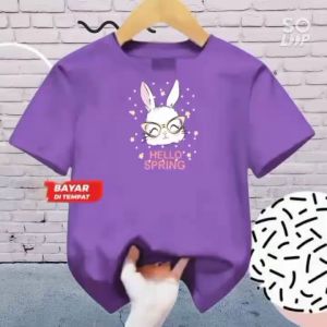 Kaos anak usia 1-12 tahun lengan pendek hello spring