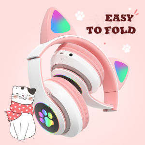 Wireless Headphone with Mic Can Control LED Kid Girl Stereo Music Helmet Phone BT Headset Gift