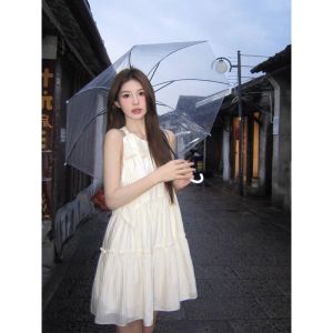 French Sweet Sleeveless Halter Dress Fairy Slimming Temperament Small Size A- line Princess Doll Short Skirt Summer