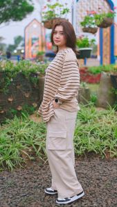 Femonritch Jennie Cargo Pants Highwaist Loose Cargo Celana Cargo Wanita Cargo Polos