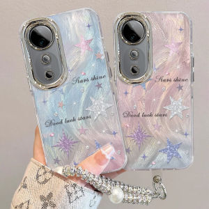 【ป้องกันเลนส์】เคสสำหรับ VIVO V40 Pro V30Pro V27 V29 V23เลนส์ PinkStar ป้องกันด้วยสายคล้องฝาแข็งมือถือแบบพกพา