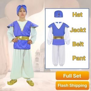 Indian Aladdin Prince Performance Costume For Kids United Nation Cosplay Costume un Halloween Party