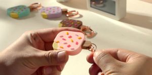 elago Ice Cream Case Compatible with Apple AirTag Keychain Compatible with AirTag Case - Drop Protection Carabiner Key Ring (Track Dogs Keys Backpacks Purses) Tracking Device Not Included