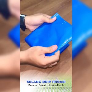 Selang Irigasi Pertanian Biru 4 Inch Selang Drip Irigasi Panjang 50 Meter Tipe Layflat