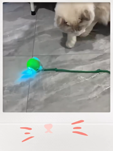 Mainan Bola Tali Kucing & Anjing Mainan Bola Anabul Interaktif Otomatis Pet Mainan Bola Listrik Bergulir Cerdas LED Smart Rotating Ball
