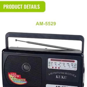 AM-5529 FM/AM/TV/SW Portable Radio High Sensitivity Antenna Rechargeable Speaker