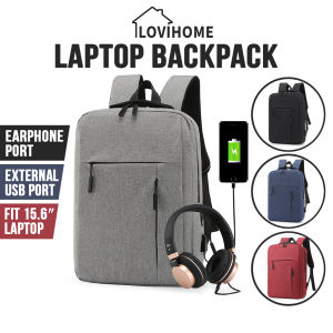 SG 15.6 Inch Laptop Backpack with USB Charging Port - Men Canvas Shoulder Bag for Business Travel & Work Singapore