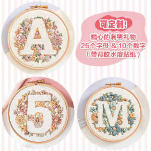 ของขวัญถักปักลายดอกไม้ No.34 โลกดอกไม้ วันเกิด ตัวอักษร ตัวเลขอักษร วันเกิด DIY ถักปักลายดอกไม้ วัสดุ DIY สำหรับบ้าน
