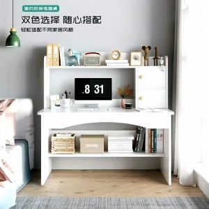 Computer Table Meja belajar Student Study Desk With Book Shelf Combined Bookcase Table With Storage Rack Computer Table Home Office Writing Desk 书桌/学习桌