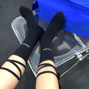 Cross Straps Sport Calf Socks