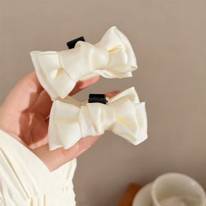1/2pcs Black White Fabric Bow Small Hairclip Claw for Women Elegant Daily Wear Side Clip Fashion Girl Sharkclip Hair Accessories