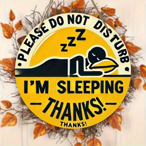 20cm Wooden Do Not Disturb - Im Sleeping 2D round Door Sign for Home Bedroom Dormitory Collective Accommodation Friends Gifts