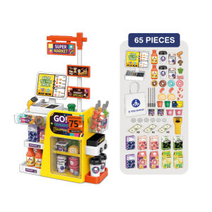 CONUSEA | Kid Pretend Supermarket Cash Register Playset with Scanner Food Accessories Grocery Store Role-Play Game Girl Boy Birthday Gifts
