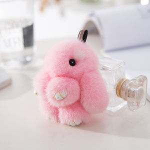Mink Plush Mini Bunny Cute Net Red Rabbit Hanging Ornament Womens Schoolbag Doll Car Keychain Handbag Pendant