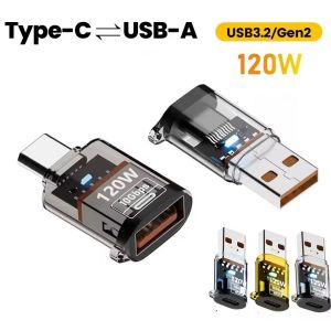 USB 3.2 to Type C Adapter OTG Fast Charging 120W 10GB High Speed Data Audio Transfer For PC Tablet Xiaomi Huawei USB C Converter