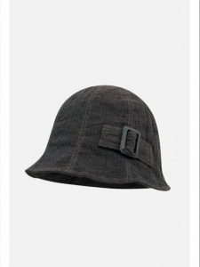 New Linen Bucket Hat Thin Square Buckle