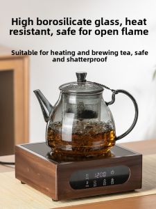 High Temperature Resistant Glass Tea Pot with Handle for Home Use Tea Brewing Health Care Ceramic Stove Tea Making Set