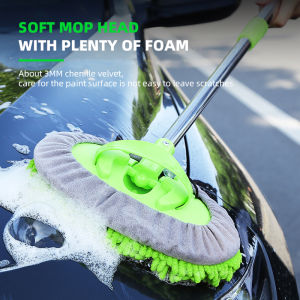 【COD】2 in 1 Microfiber Car Wash Brush Mop Magic Spin Mop 360 Floor Mop Retractable Mop Rod Feather Duster
