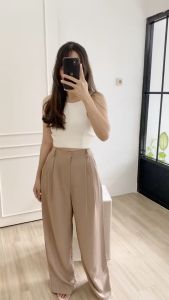 Celana Kulot Crinkle Highwaist & Celana Loose Cullote Pants: Pilihan Celana Kantor Wanita Jumbo