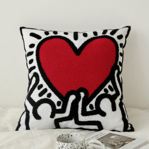 หมอนกอดผ้าฝ้ายล้วนปักลายผ้าขนหนูที่นิยมในโลกออนไลน์สไตล์ INS หมอนพิงโซฟาห้องนั่งเล่นเบาะพิงหลังเอวสำหรับสำนักงานและโฮมสเตย์ที่รองพิงบนเตียง