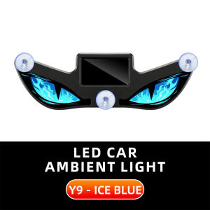 KEVANLY | Solar Powered Car Neon Light Wireless Cool DEMON EYE Led Ambient Light Suction Cup Atmosphere Breathing USB Rechargeable Lamp