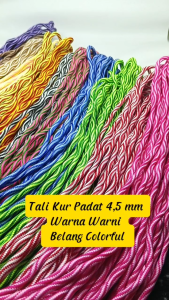 Tali Kur Isi Padat Diameter 45 mm Warna Kombinasi Belang Colorful Untuk Material Tali Jaket Paperbag Dll Harga Per 5 Meter