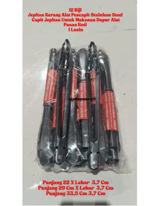 12 Biji Jepitan Kerang Alat Pencapit Stainless Steel Capit Jepitan Untuk Makanan Dapur Alat Panas Roti 1 Lusin