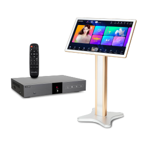 inandon 21.5" KV-V5MAX Home Karaoke Set System – 500G HDD with 4K HD Karaoke Touch Screen Jukebox Supports YouTube Premium KTV Set for Family & Party Fun
