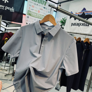 Cooling Tech Fabric Mens Short Sleeve POLO Shirt Breathable Quick Dry Seamless Sportswear Urban Fashion Summer Business Casual