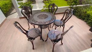 Bàn Ghế Sân Vườn Ngoài Trời BA-T80 Nhôm Đúc Sơn Tĩnh Điện Cao Cấp - Thiết Kế Hiện Đại